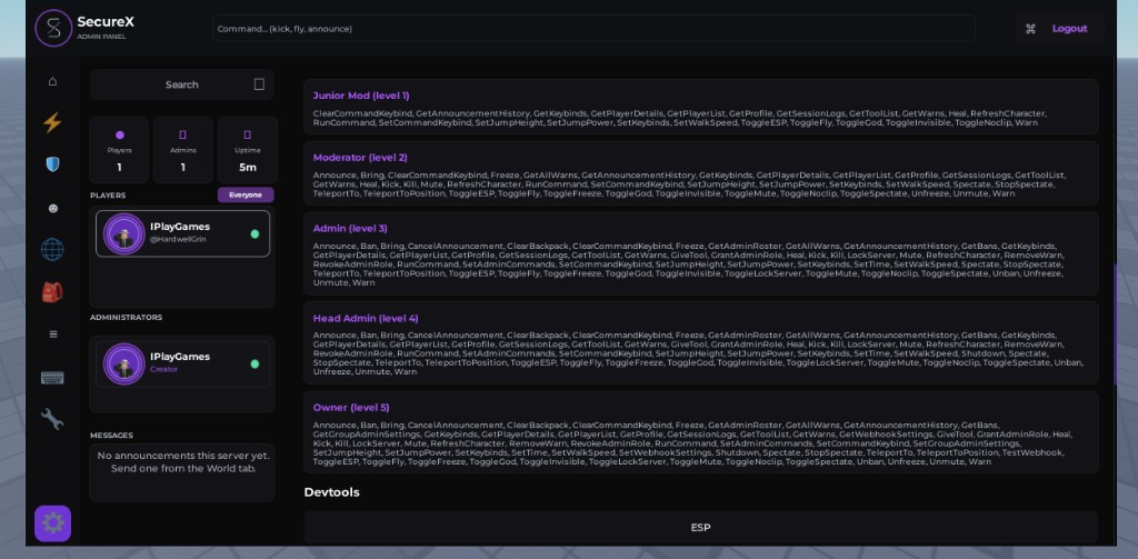 SecureX permission levels