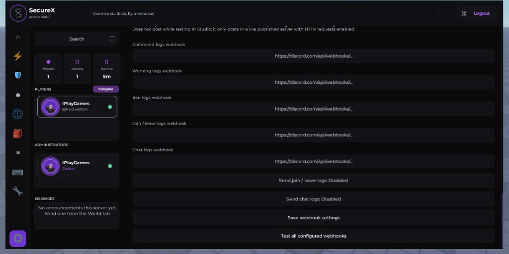 SecureX Discord webhooks